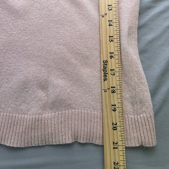 Ralph Lauren Sport Small Pink V Neck Long Sleeve Sweater Wool Cashmere Blend - Picture 3 of 6